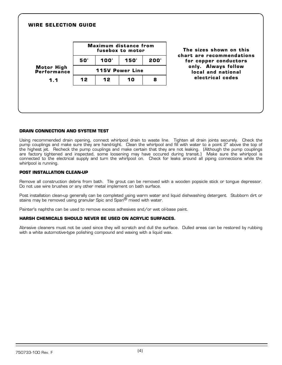 American Standard Whirlpool/Bathing Pool 2645 Series User Manual | Page 4 / 4