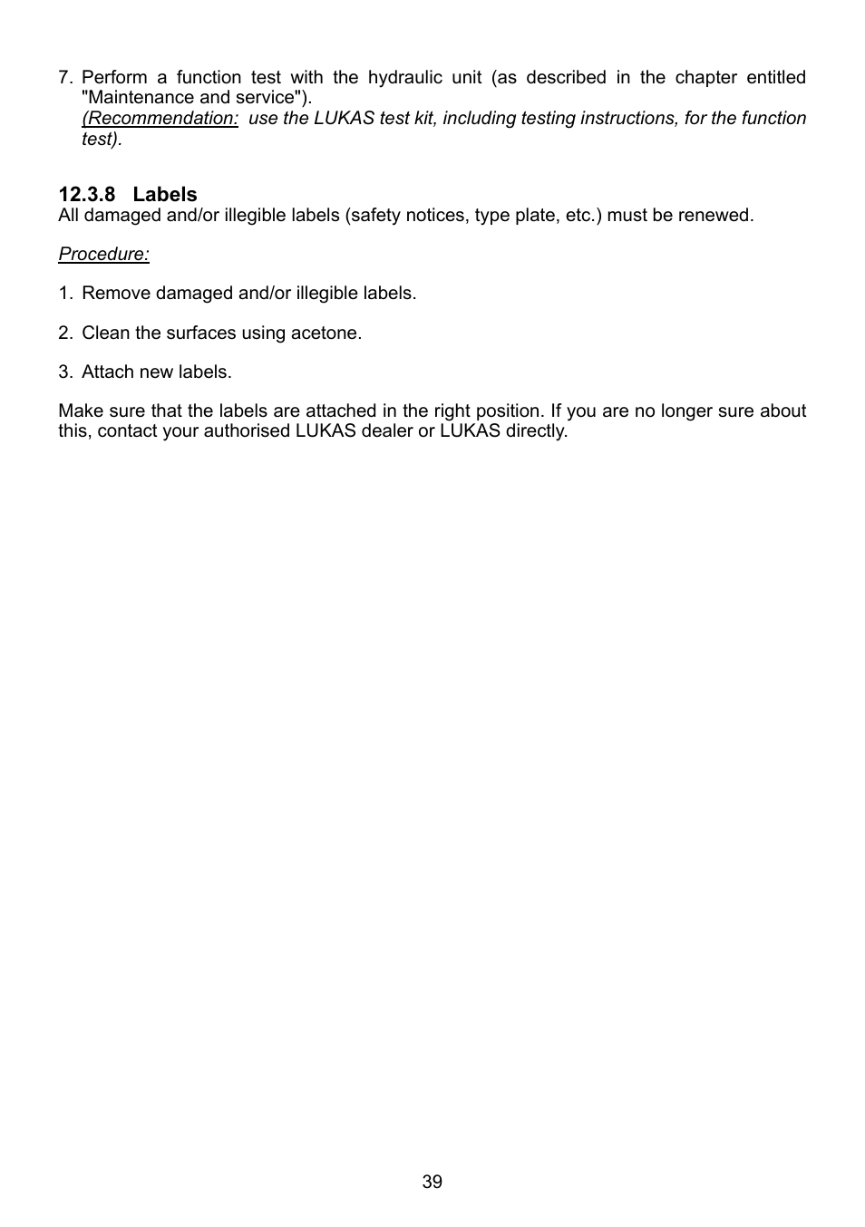 Lukas P 640 TG User Manual | Page 39 / 48