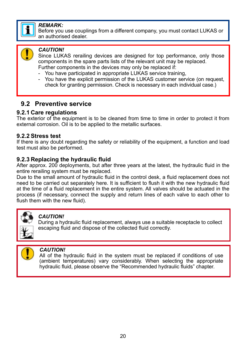 2 preventive service | Lukas CT7 User Manual | Page 20 / 28