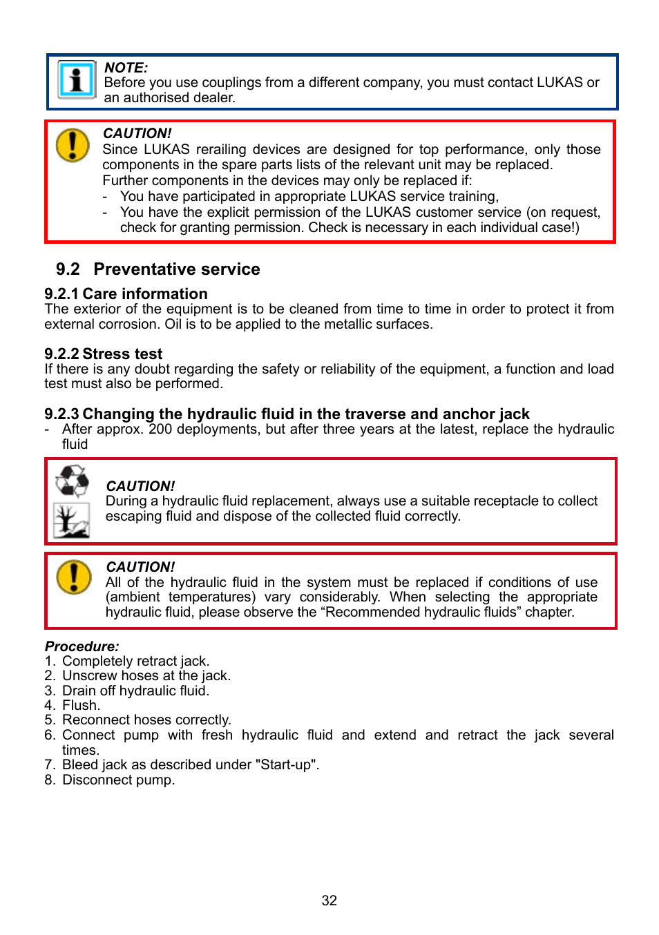 2 preventative service | Lukas DUO Traversing System User Manual | Page 32 / 44