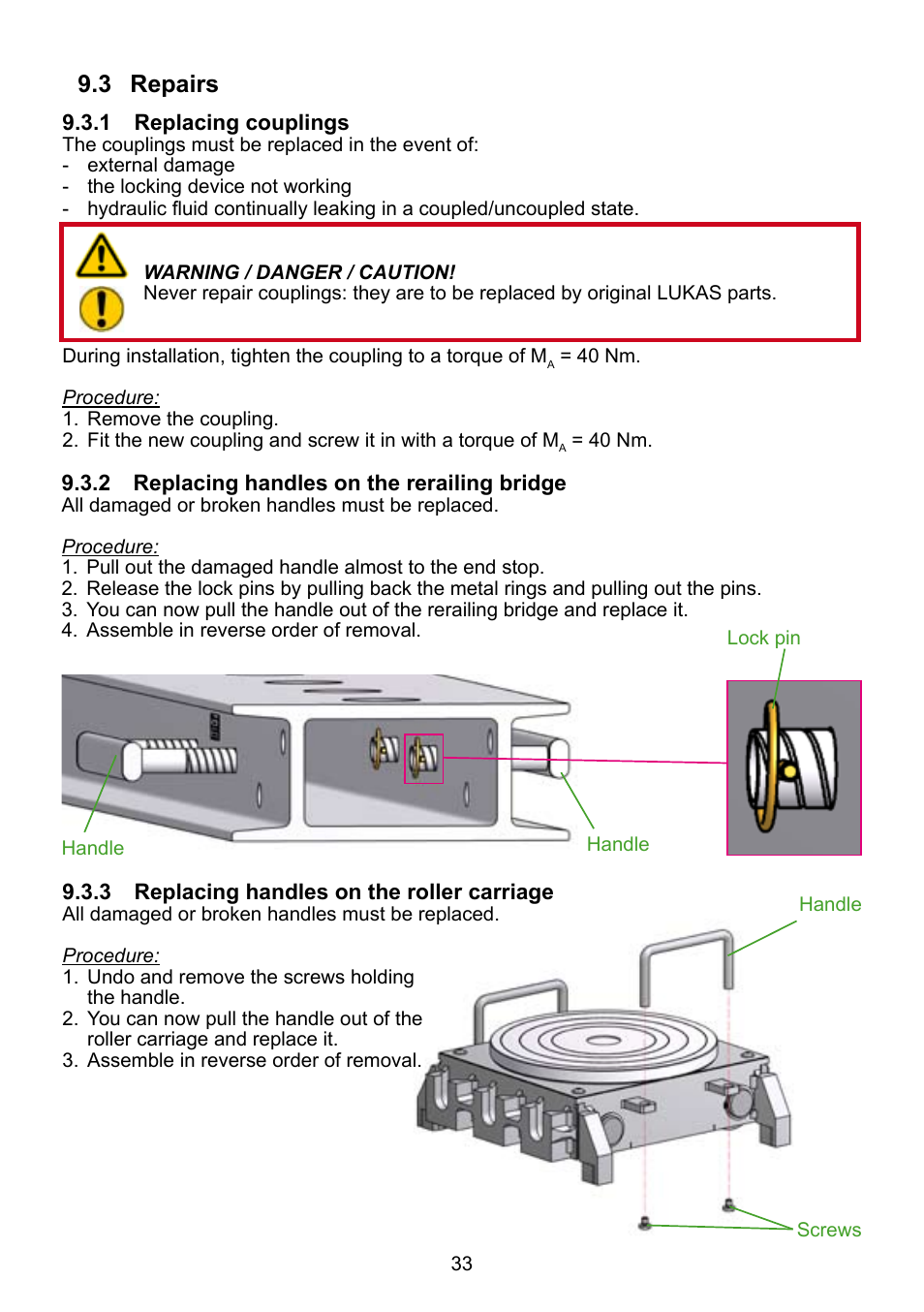 3 repairs | Lukas DUO Traversing System User Manual | Page 33 / 44