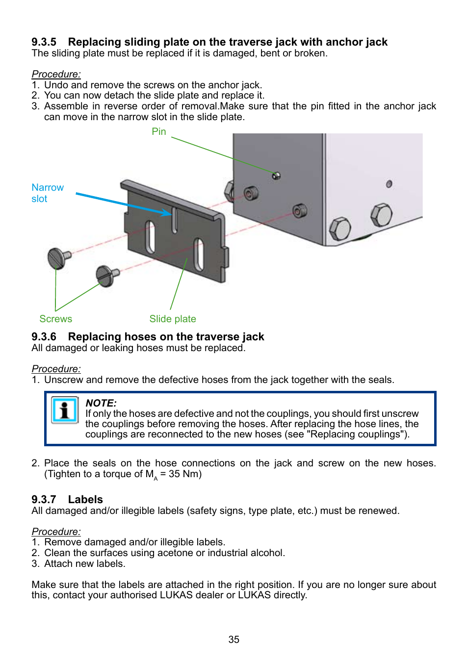 Lukas DUO Traversing System User Manual | Page 35 / 44