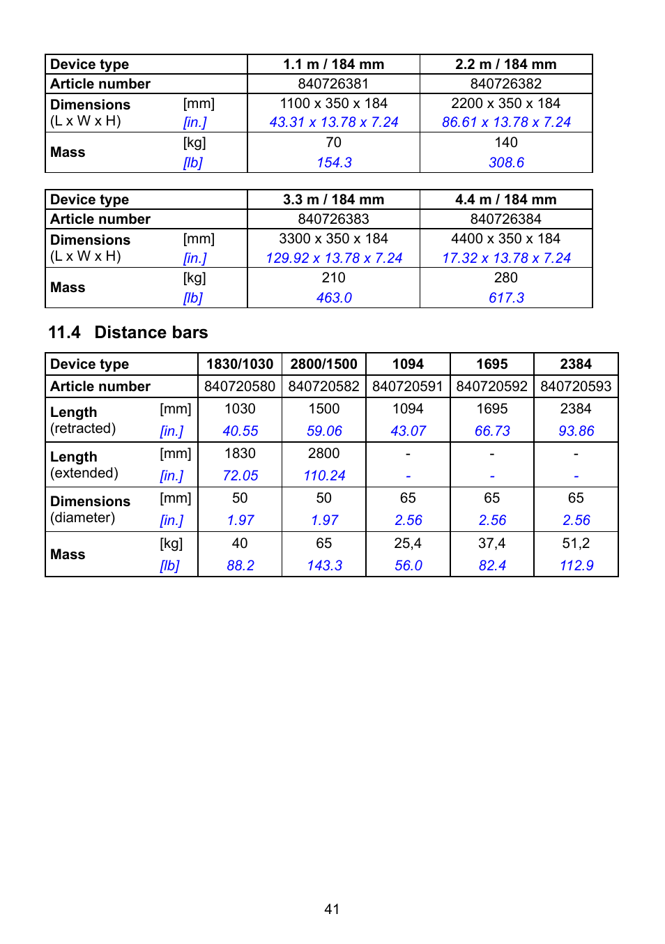 4 distance bars | Lukas DUO Traversing System User Manual | Page 41 / 44
