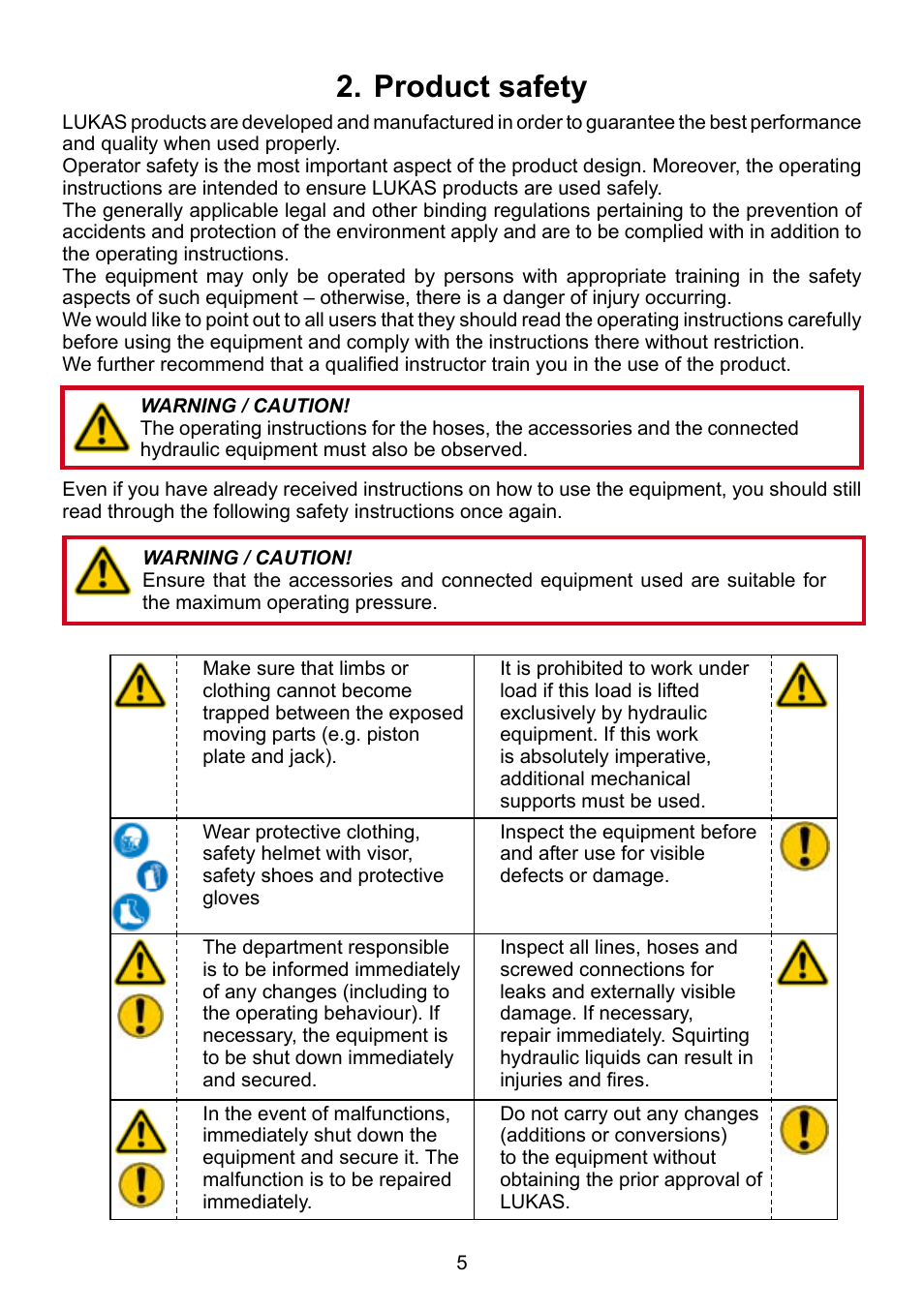 Product safety 2 | Lukas DUO Traversing System User Manual | Page 5 / 44