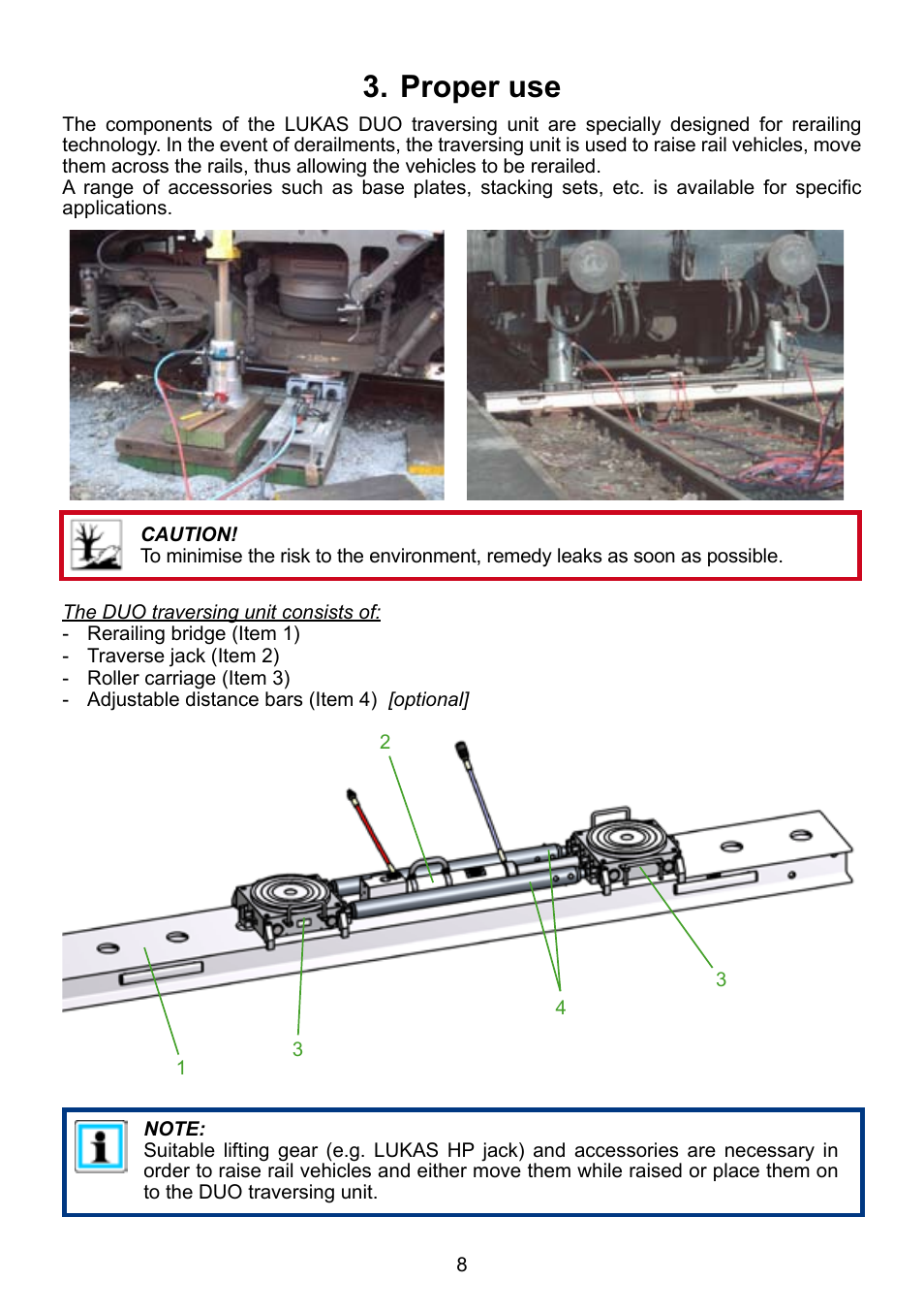 Proper use 3 | Lukas DUO Traversing System User Manual | Page 8 / 44