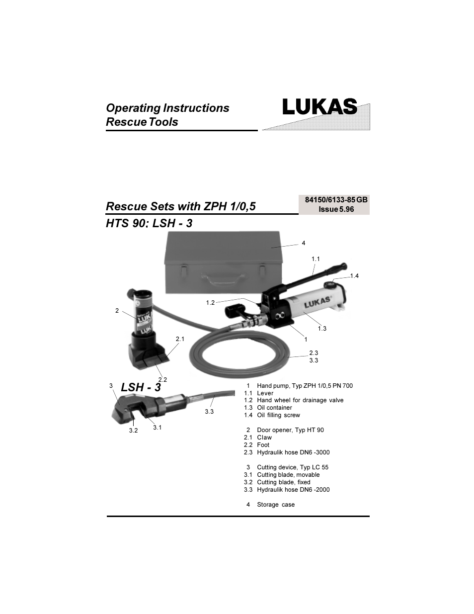 Lukas HTS 90 User Manual | 8 pages