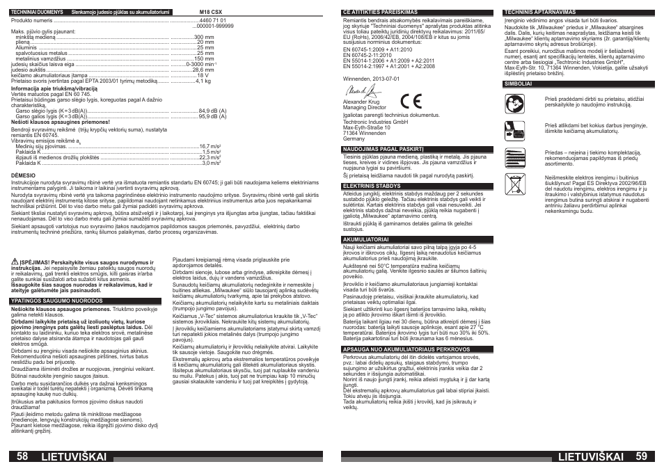 Lietuviškai | Lukas LES 18 User Manual | Page 30 / 37