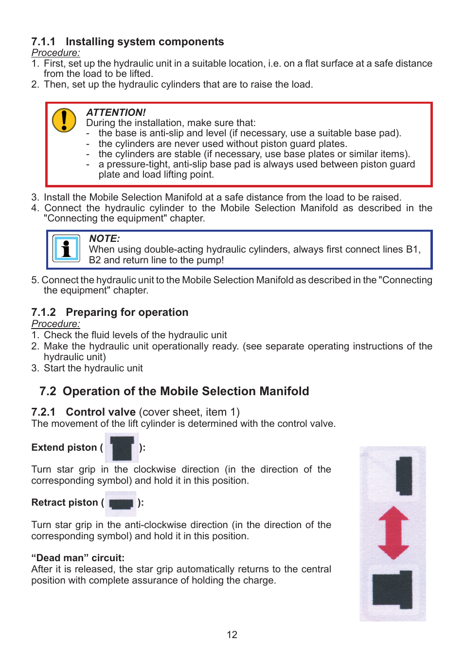 2 operation of the mobile selection manifold | Lukas MSM-2D mobile control module User Manual | Page 12 / 24