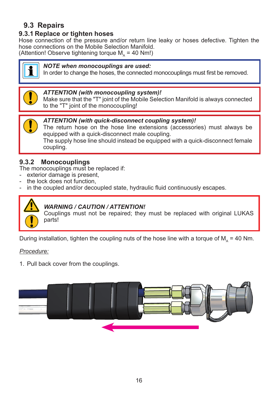 3 repairs | Lukas MSM-2D mobile control module User Manual | Page 16 / 24