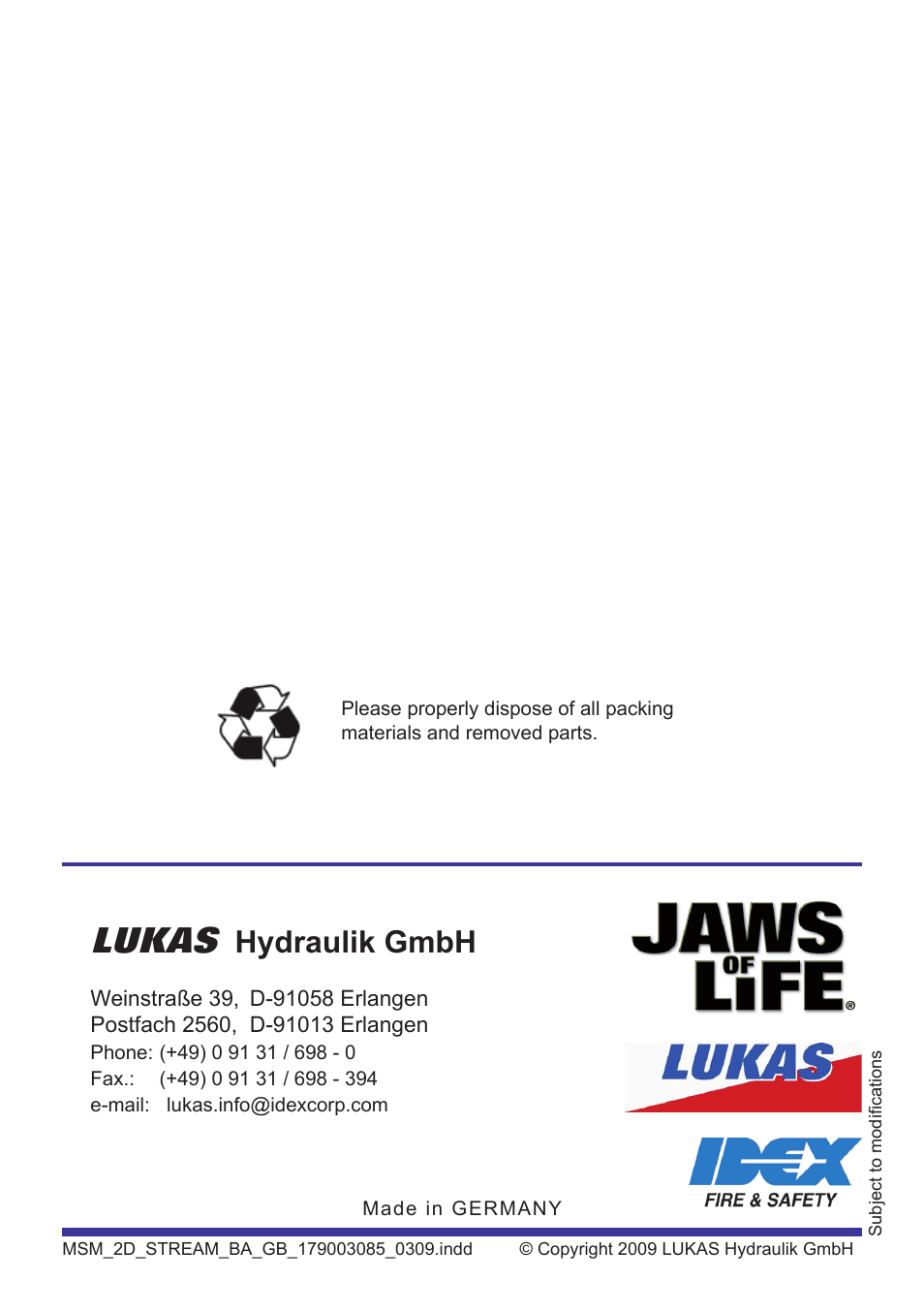 Lukas, Hydraulik gmbh | Lukas MSM-2D mobile control module User Manual | Page 24 / 24