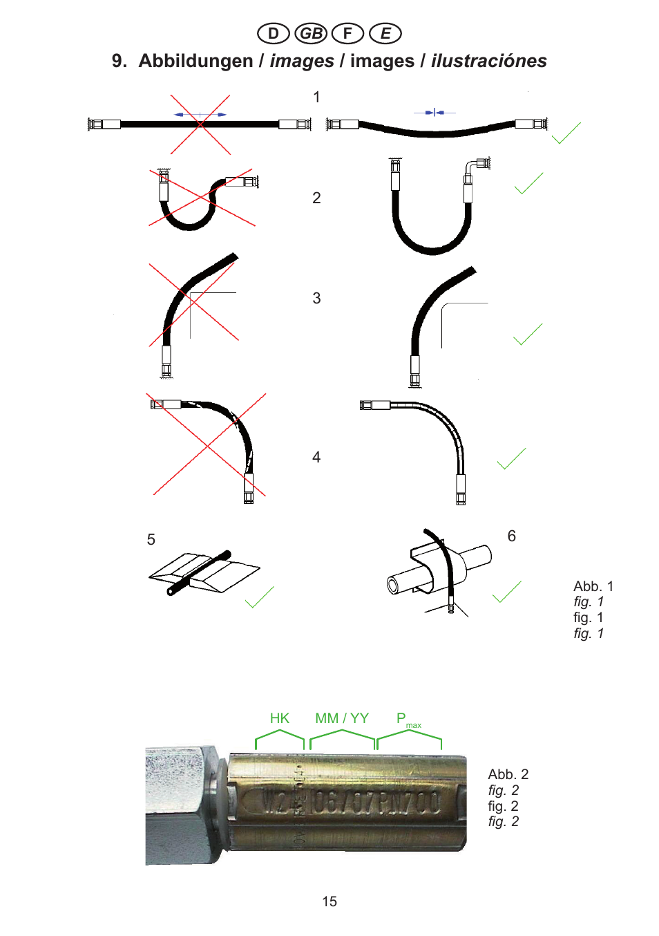 Abbildungen / 9. images / images / ilustraciónes | Lukas Hydraulic Hoses User Manual | Page 15 / 16