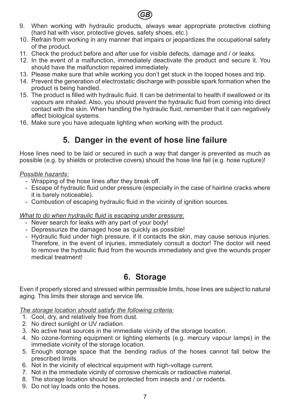 Lukas Hydraulic Hoses User Manual | Page 7 / 16