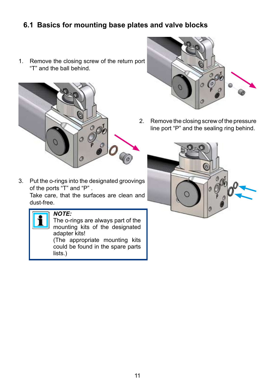 1 basics for mounting base plates and valve blocks | Lukas LH2 User Manual | Page 11 / 44