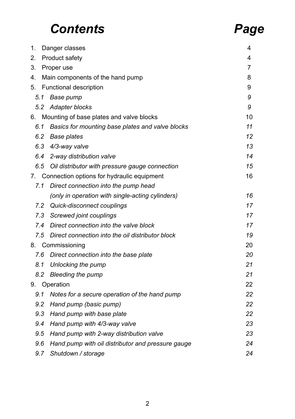 Contents page | Lukas LH2 User Manual | Page 2 / 44