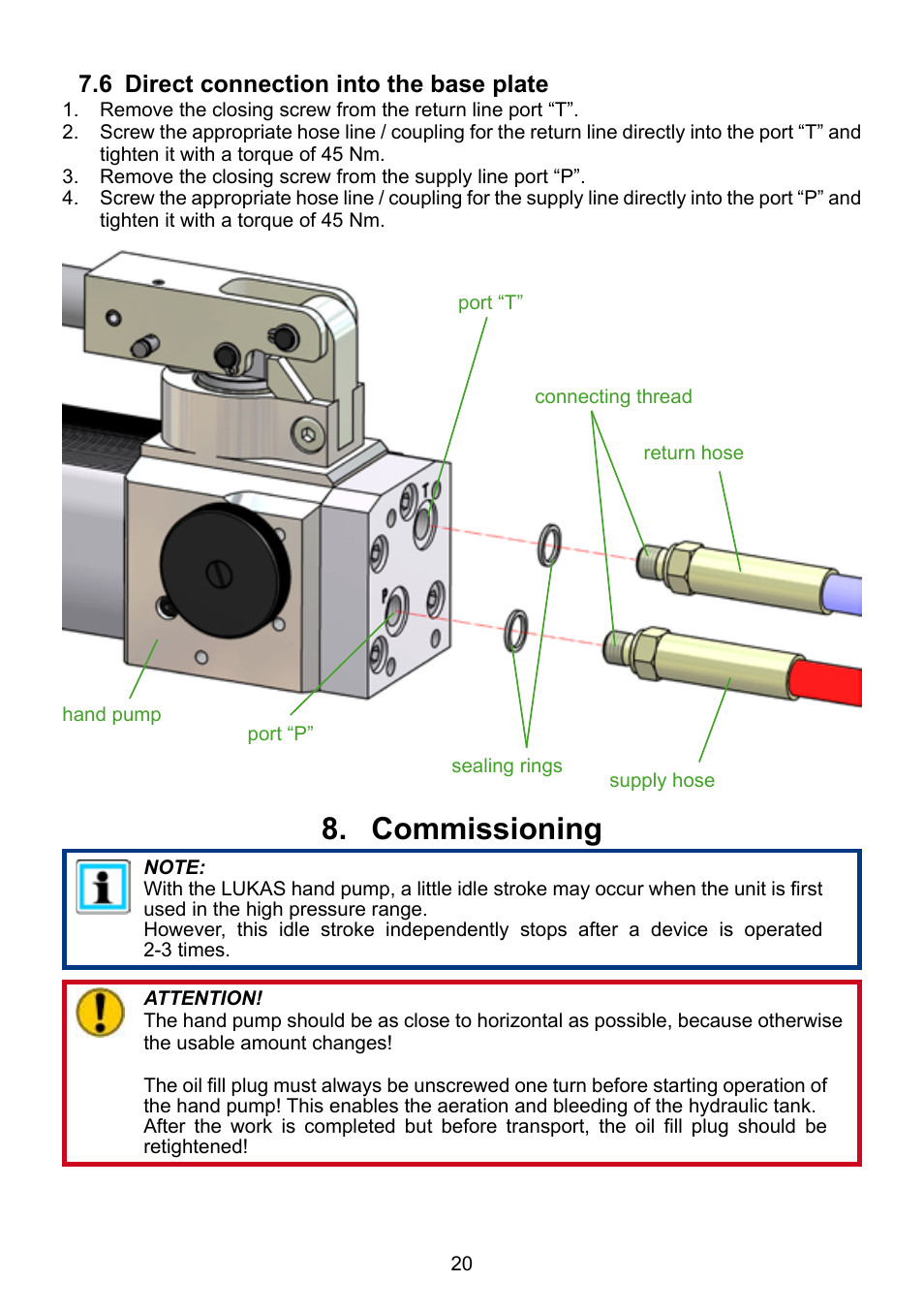 Commissioning 8 | Lukas LH2 User Manual | Page 20 / 44