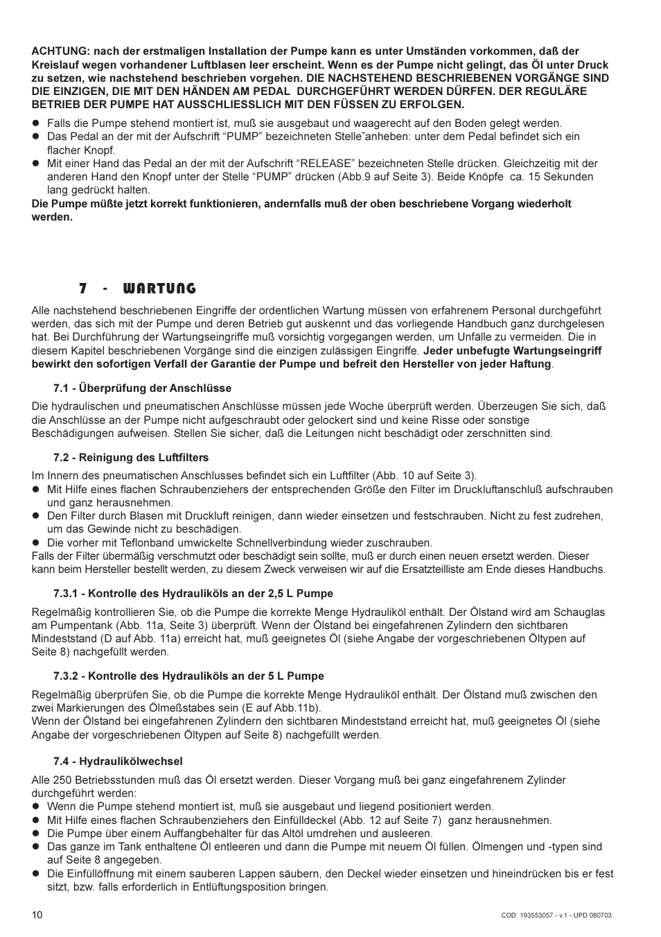 7 - wartung | Lukas AHP2-1 User Manual | Page 10 / 42