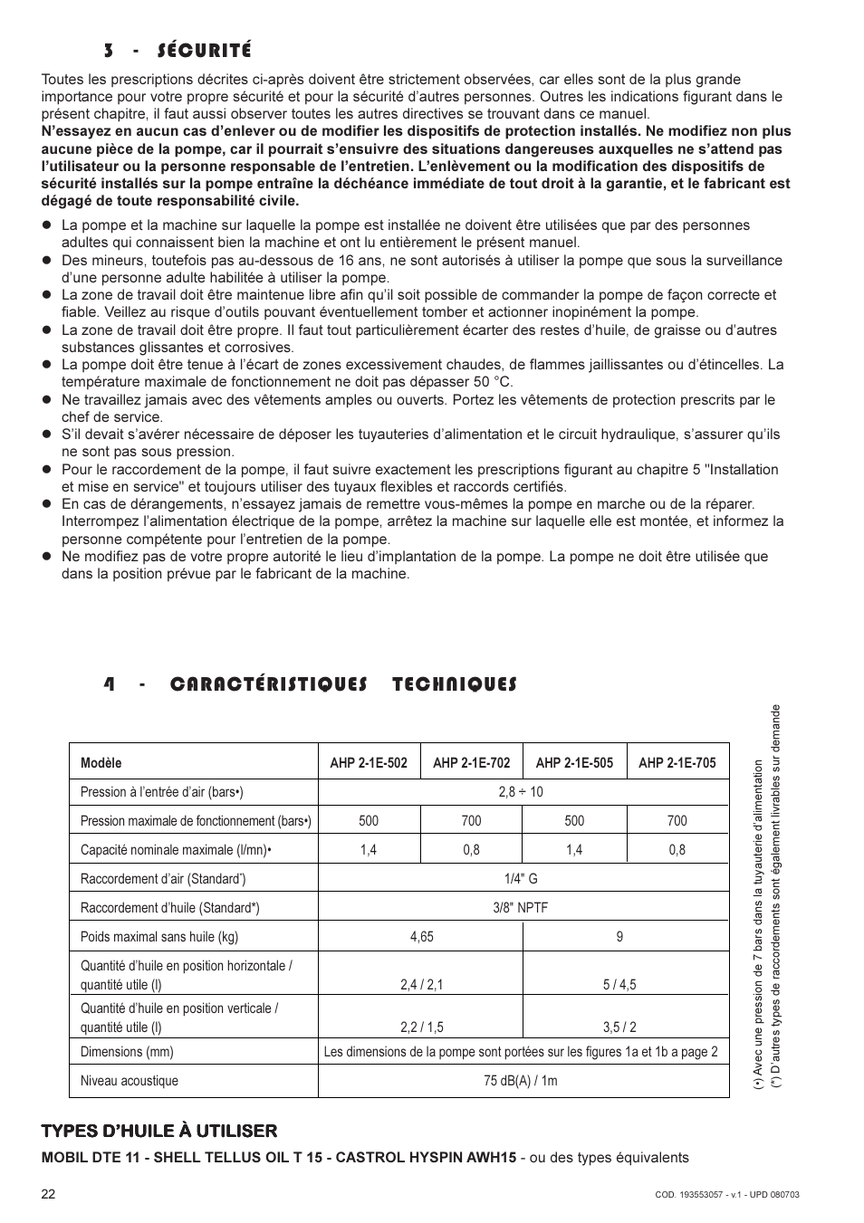 3 - sécurité, 4 - caractéristiques techniques | Lukas AHP2-1 User Manual | Page 22 / 42