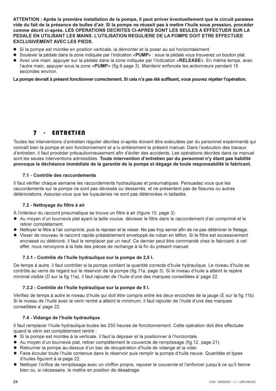 7 - entretien | Lukas AHP2-1 User Manual | Page 24 / 42