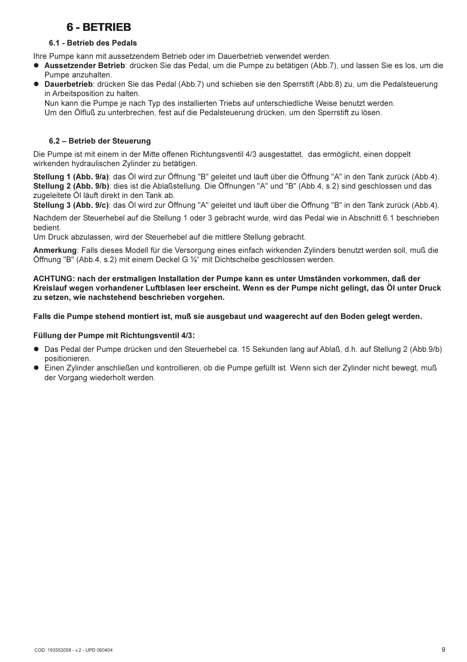 6 - betrieb | Lukas AHP2-1D User Manual | Page 9 / 40