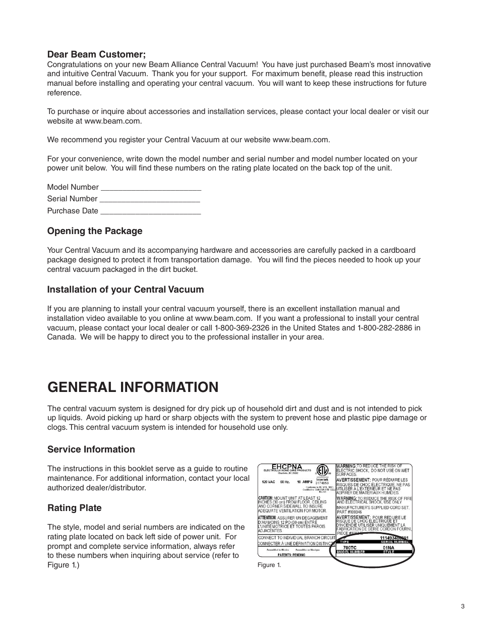 General information | Beam Electrolux Alliance V.1 User Manual | Page 3 / 36