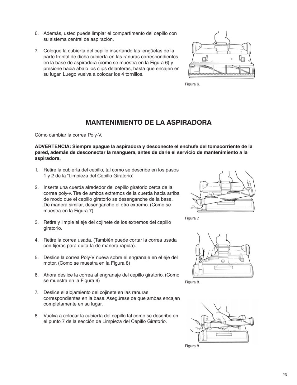 Mantenimiento de la aspiradora | Beam Electrolux Alliance Q User Manual | Page 23 / 24