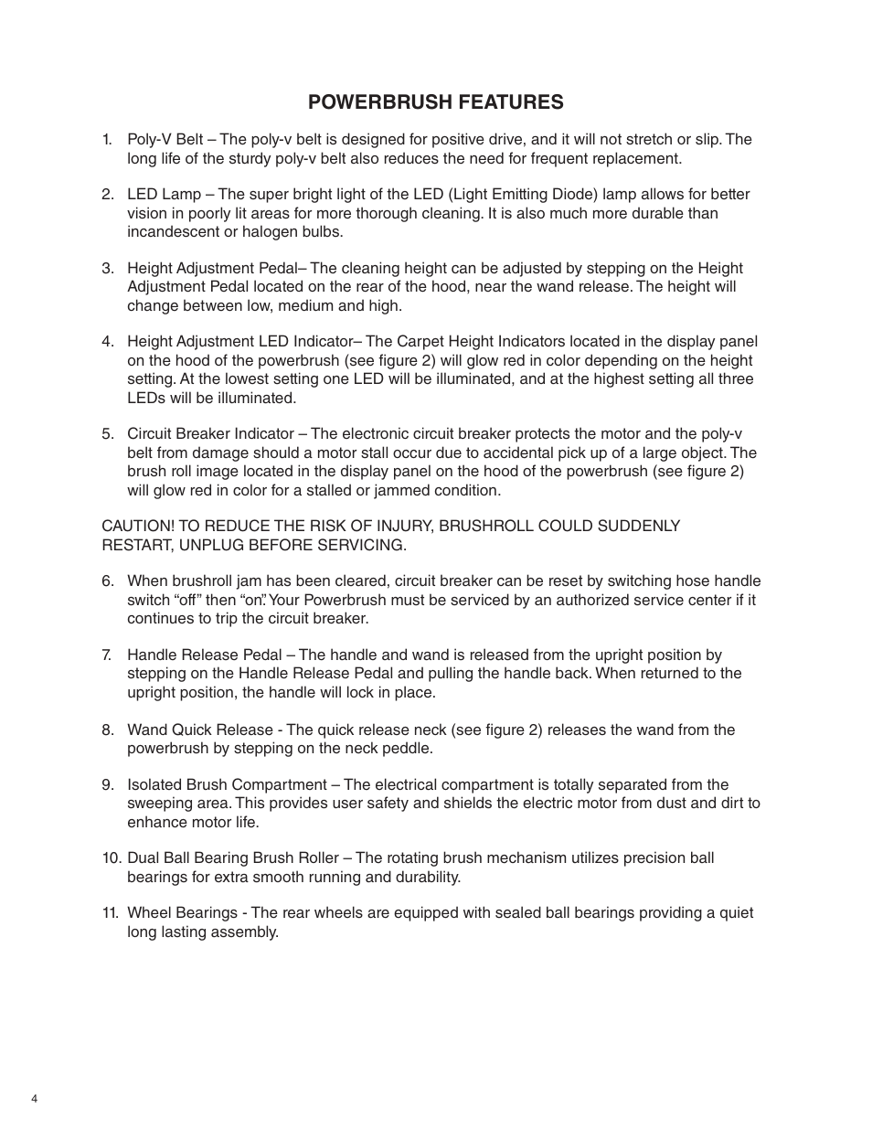 Powerbrush features | Beam Electrolux Alliance Q User Manual | Page 4 / 24