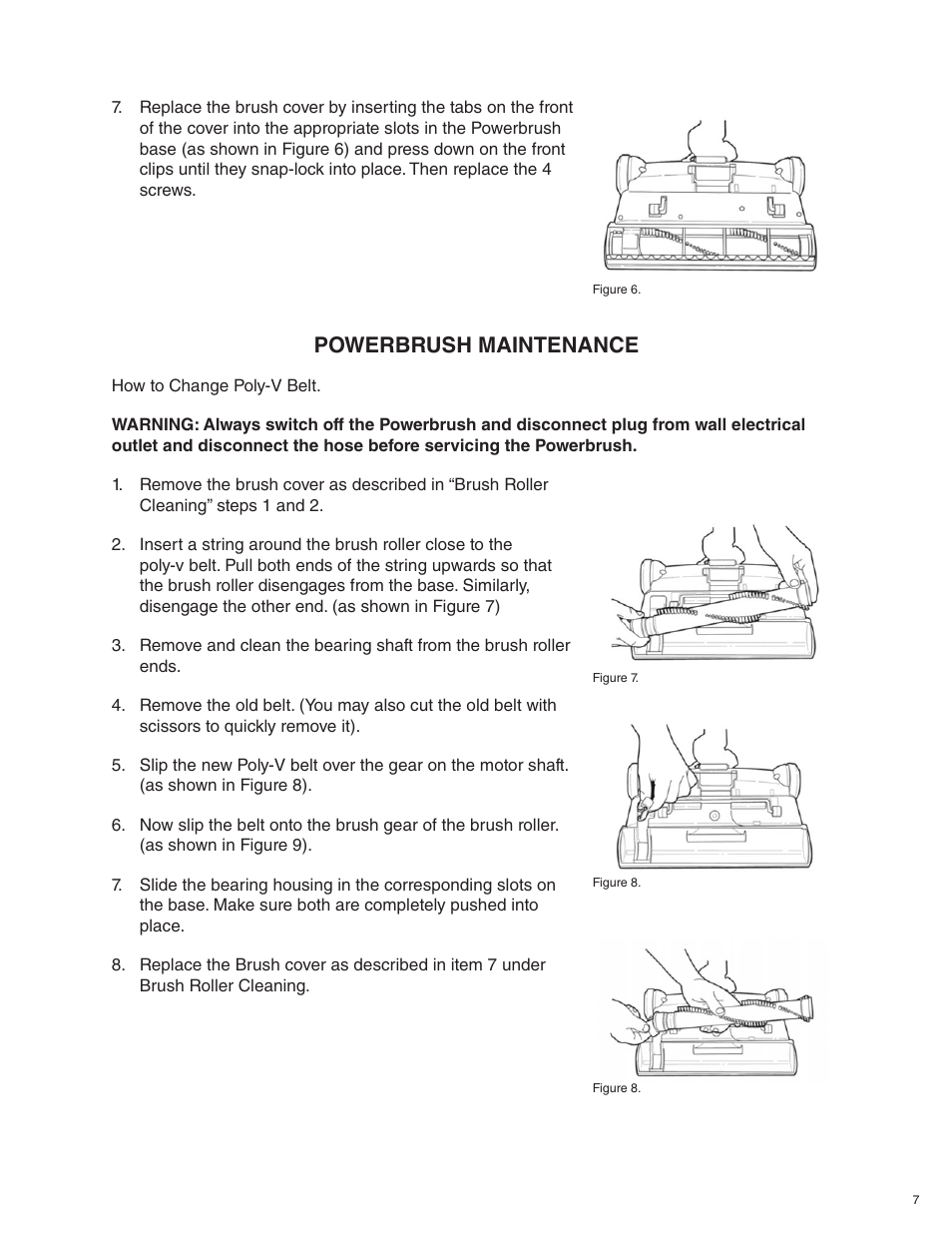 Powerbrush maintenance | Beam Electrolux Alliance Q User Manual | Page 7 / 24