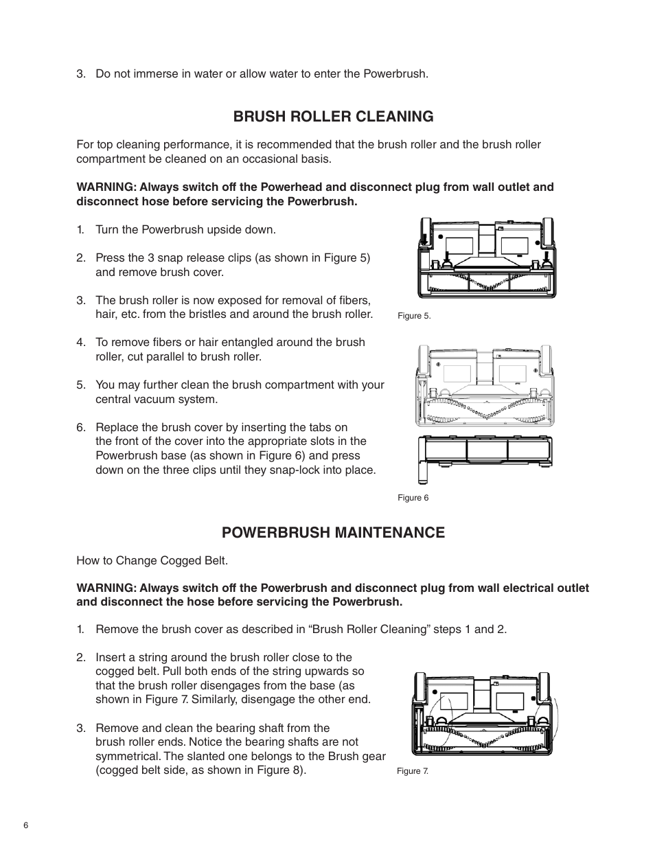 Brush roller cleaning, Powerbrush maintenance | Beam Electrolux Alliance Solaire User Manual | Page 6 / 24
