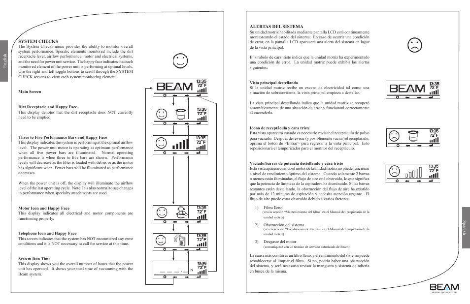 Beam Electrolux Serenity LCD Screen User Manual | Page 2 / 6