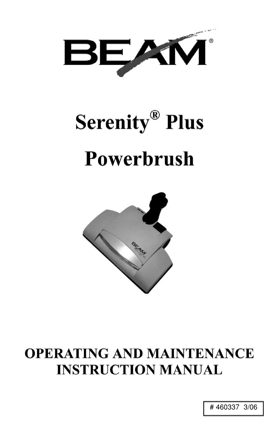 Beam Electrolux Serenity Plus Power Brush User Manual | 16 pages