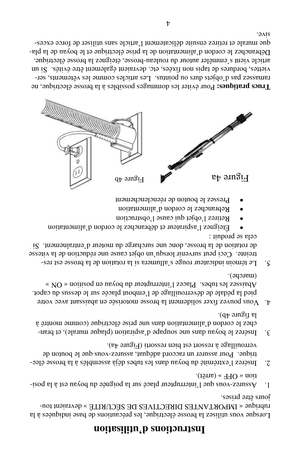 Figure 4a | Beam Electrolux Serenity Plus Power Brush User Manual | Page 12 / 16