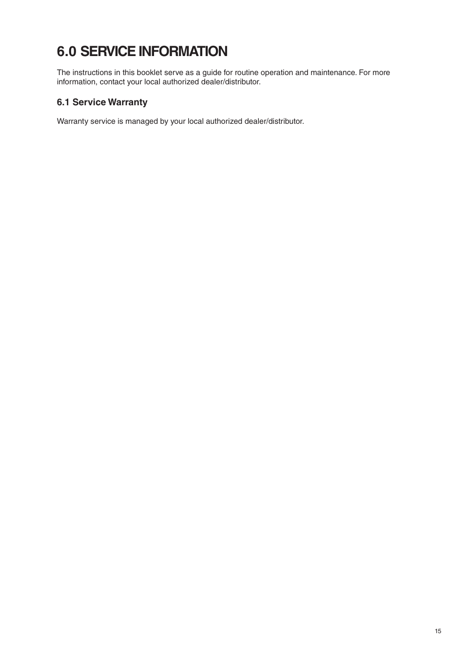 0 service information | Beam Electrolux Alliance V.2 User Manual | Page 15 / 16