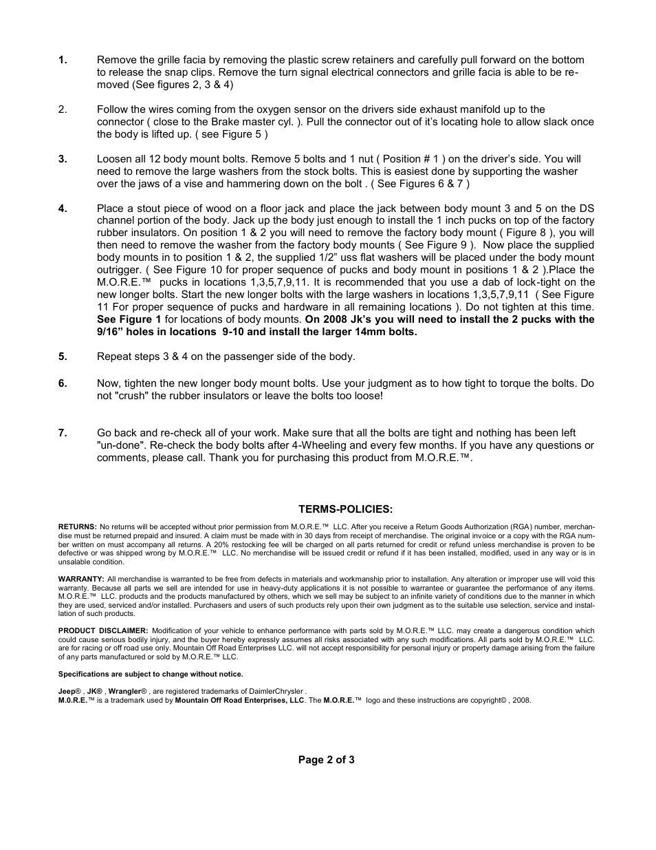 Mountain Off Road BLJK084D User Manual | Page 2 / 3