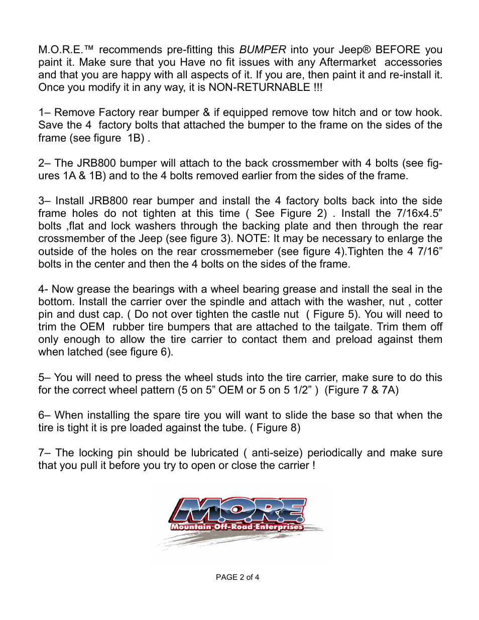 Mountain Off Road JRB800 User Manual | Page 2 / 4