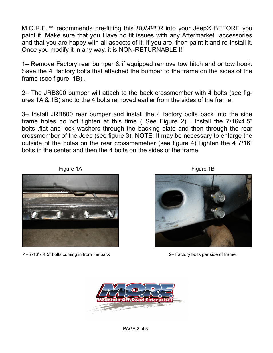Mountain Off Road JRB801 User Manual | Page 2 / 3