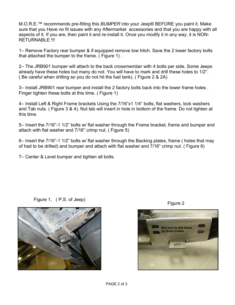 Mountain Off Road JRB901TJ User Manual | Page 2 / 3