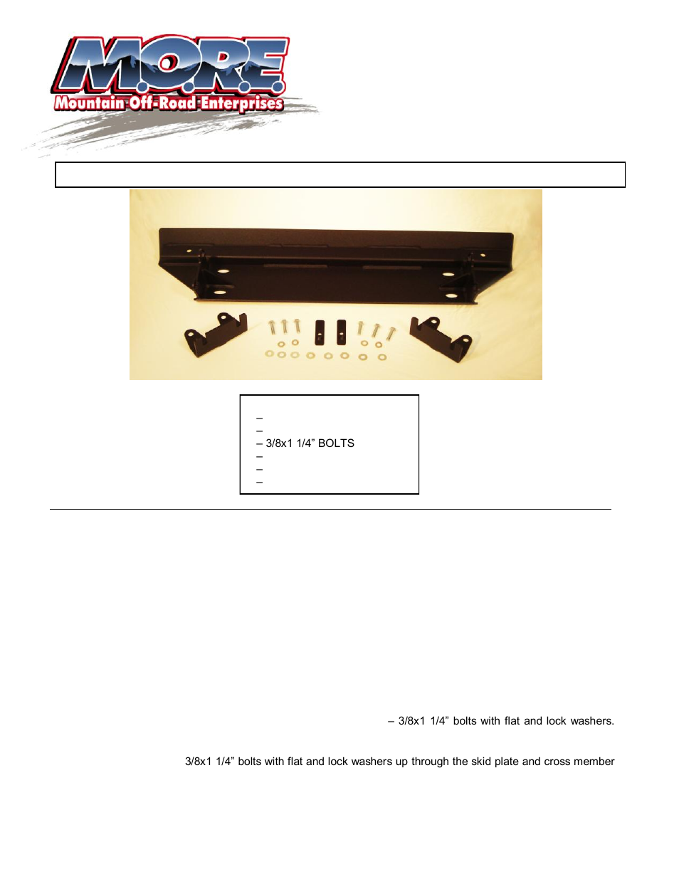 Mountain Off Road JKFSP07 User Manual | 3 pages