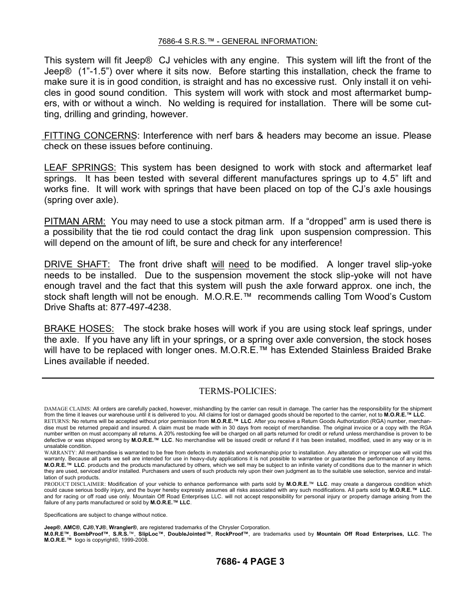 Mountain Off Road 7686-4 User Manual | Page 3 / 8