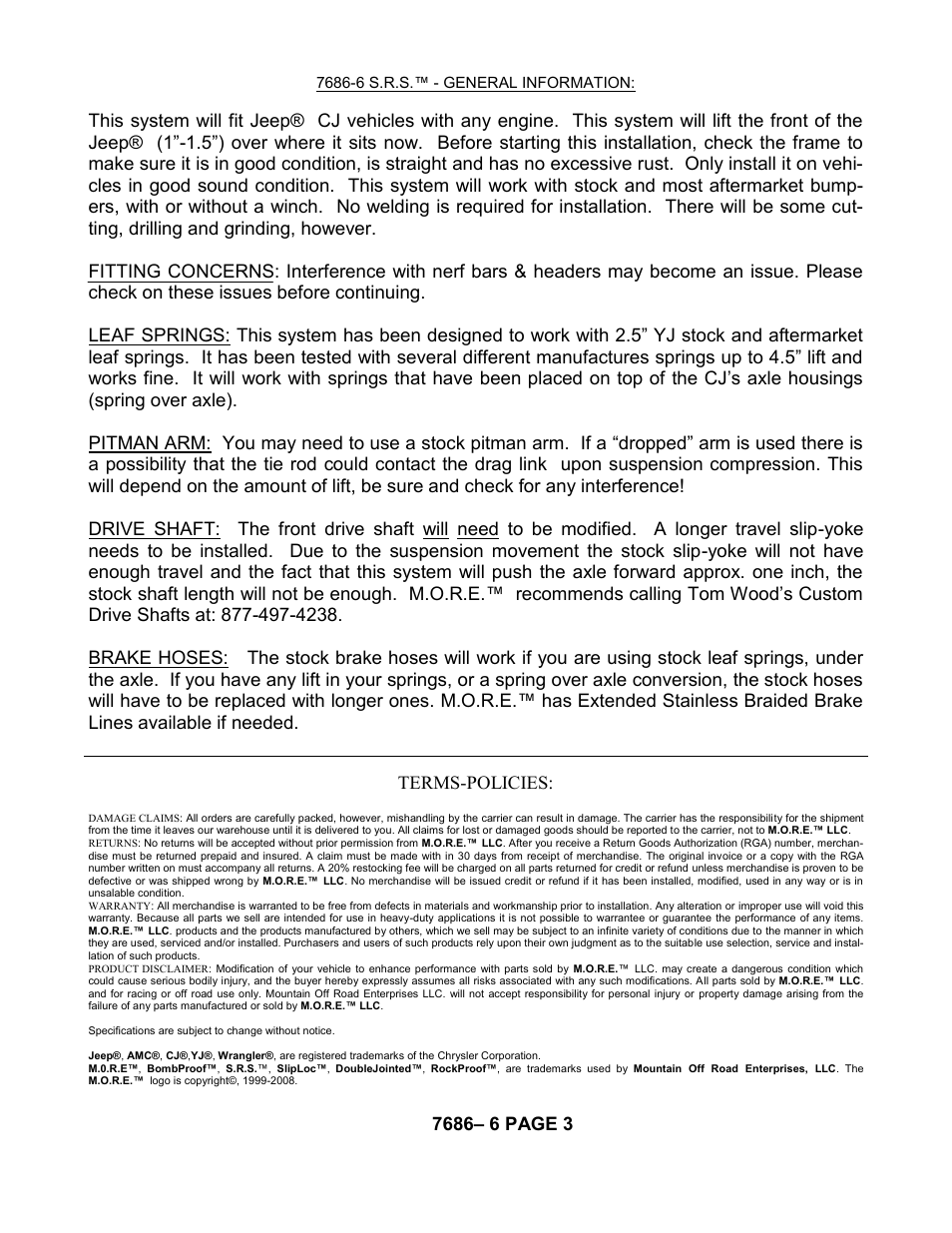 Mountain Off Road 7686-6 User Manual | Page 3 / 8