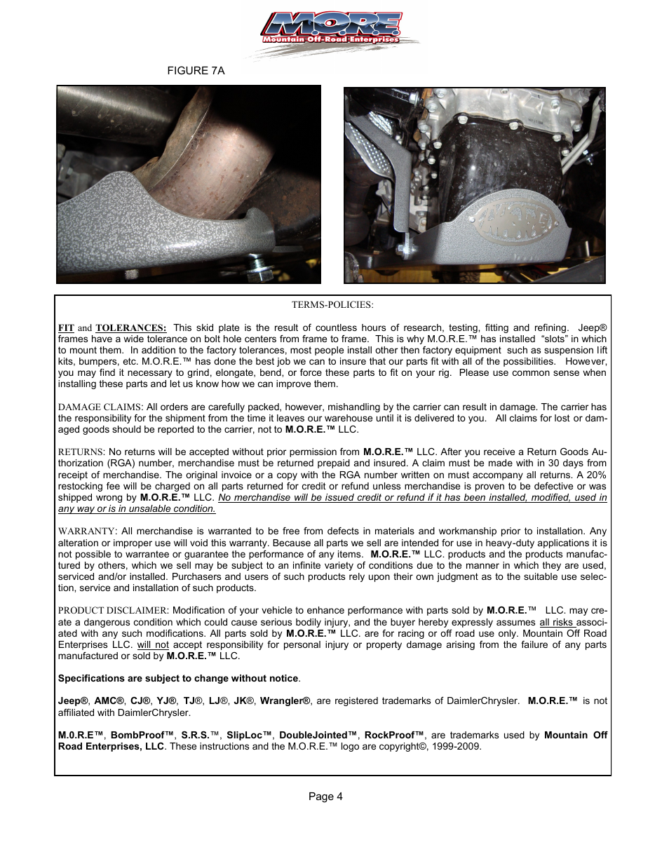 Mountain Off Road JKOPSP User Manual | Page 4 / 4