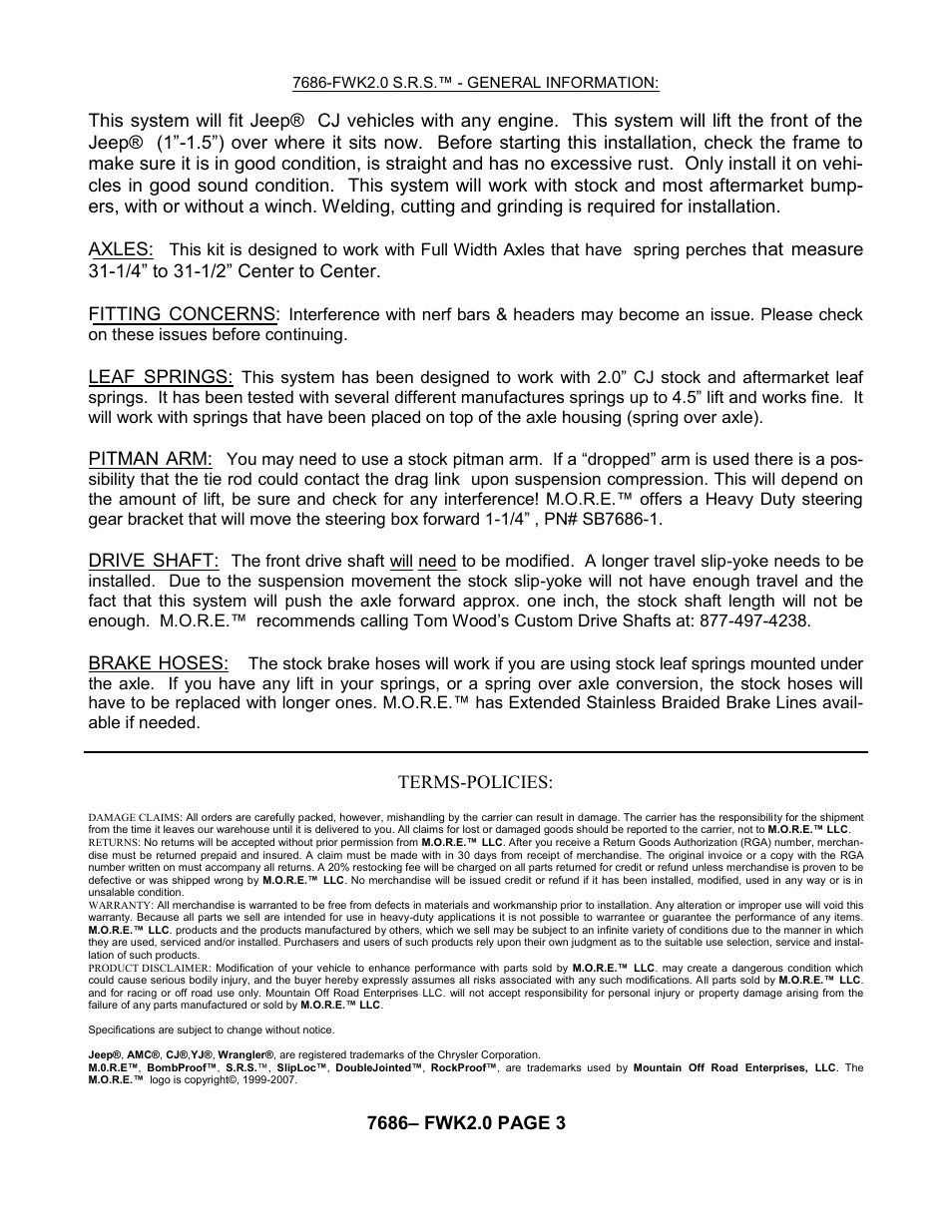 Mountain Off Road 7686-FWK2.0 User Manual | Page 3 / 8
