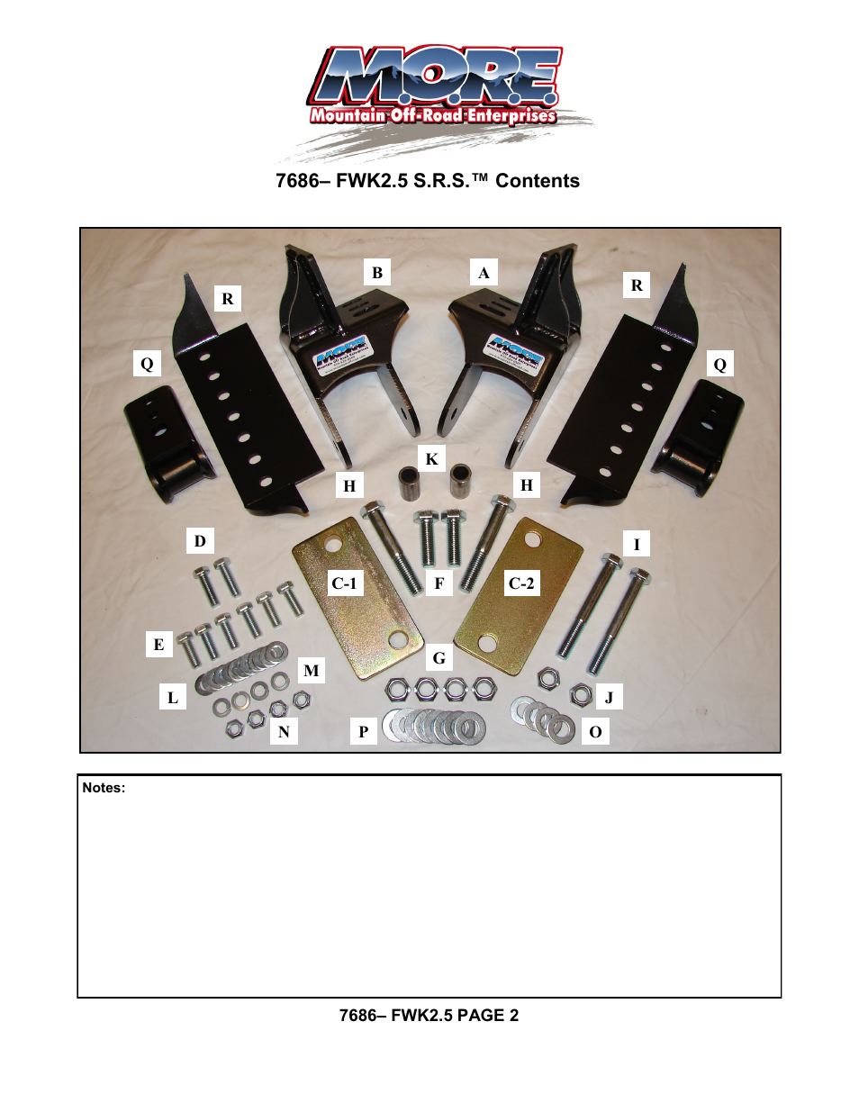 Mountain Off Road 7686-FWK2.5 User Manual | Page 2 / 8