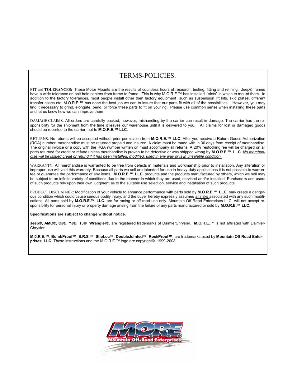 Terms-policies | Mountain Off Road JM603 User Manual | Page 2 / 2