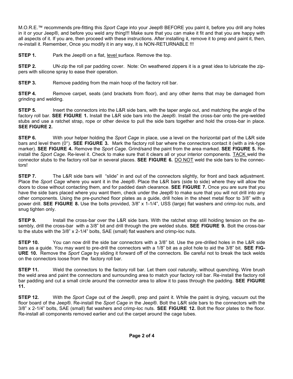 Mountain Off Road WCK150 User Manual | Page 2 / 4