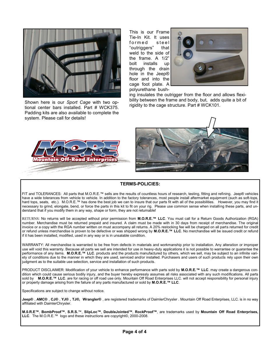 Mountain Off Road WCK150 User Manual | Page 4 / 4