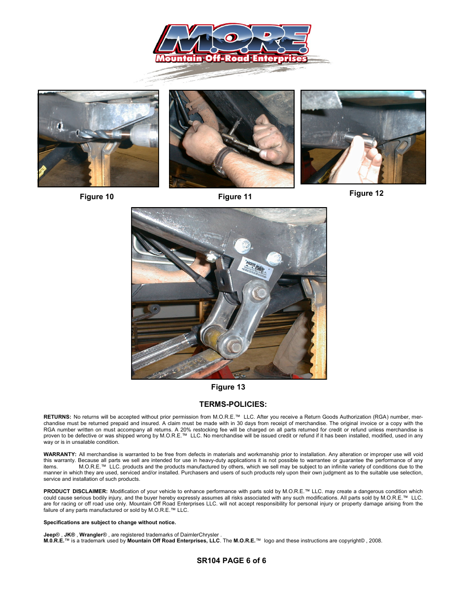 Mountain Off Road SR104 User Manual | Page 6 / 6