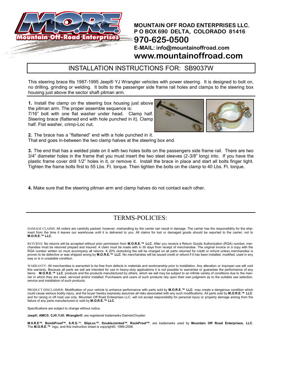 Mountain Off Road SB9037W User Manual | 1 page