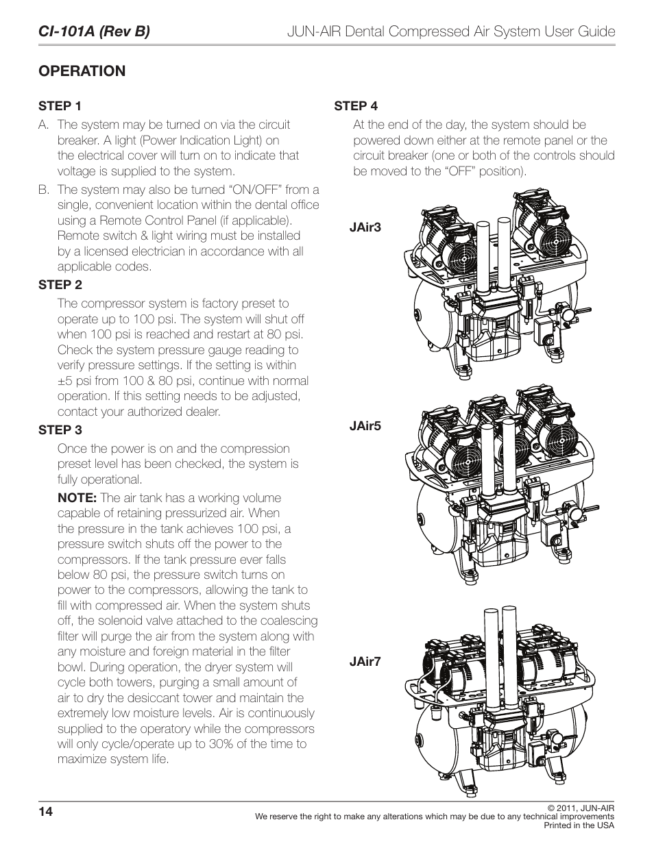 JUN-AIR JAir Dental Compressed Air System User Manual | Page 14 / 22