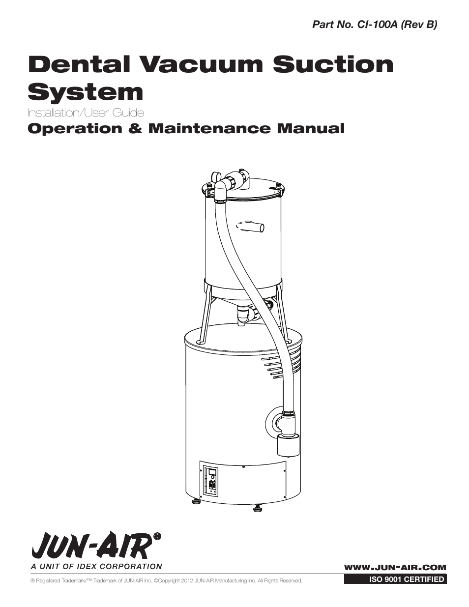 JUN-AIR JVac Dental Vacuum Suction System User Manual | 24 pages