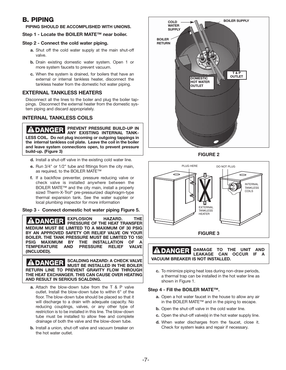 B. piping | Amtrol TD-7ZDW User Manual | Page 7 / 16